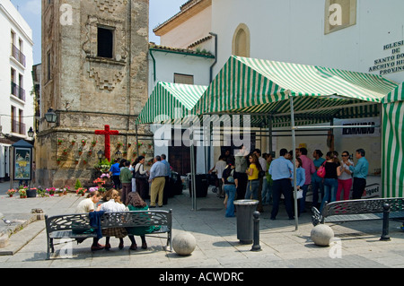 La tre giorni di Cruces de Mayo (croci di maggio) avviare un mese di non-stop di Fiesta a Cordoba, Andalusia, Spagna Foto Stock