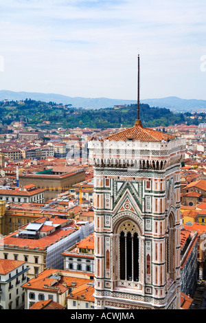 Campanile campanile da Brunelleschis Cupola del Duomo Firenze Toscana Italia Europa UE Foto Stock