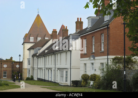 Villaggio Poundbury vicino a Dorchester Dorset nel moderno villaggio costruito su idee promosse e ispirato dal principe Carlo d'Inghilterra Foto Stock