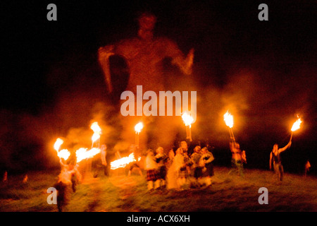 Il Wickerman Festival di musica per la masterizzazione di wickerman Dundrennan Kirkcudbright Galloway Scotland Regno Unito Foto Stock