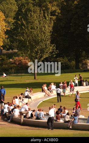 La principessa Diana Memorial Fountain, Hyde Park, Londra, Inghilterra, Regno Unito. Foto Stock