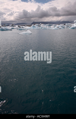 Jokulsarlon laguna glaciale nel Skaftafell National Park, Islanda Foto Stock