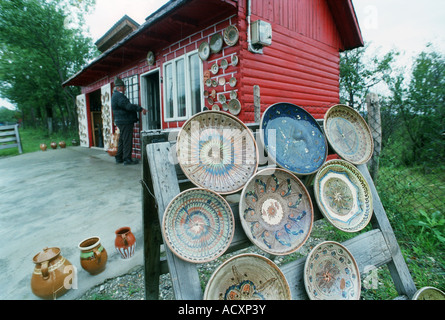 Un negozio di ceramiche in Horezu, Romania Foto Stock