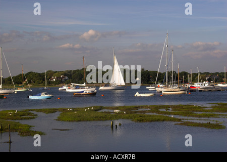 Barche e yacht sul canale di Chichester a West Itchenor West Sussex England Foto Stock