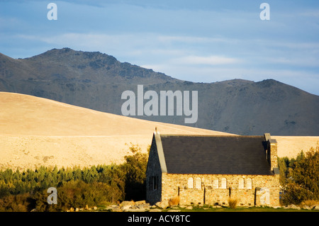 La Chiesa del Buon Pastore sulle sponde del Lago Tekapo, Canterbury, Nuova Zelanda Foto Stock