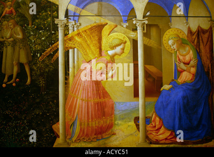 L'Annunciazione del Beato Angelico nel Museo del Prado e la Galleria d'arte Madrid Spagna Europa Foto Stock
