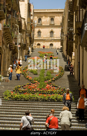 La Scalinata di Santa Maria del Monte Caltagirone Sicilia Italia Foto Stock