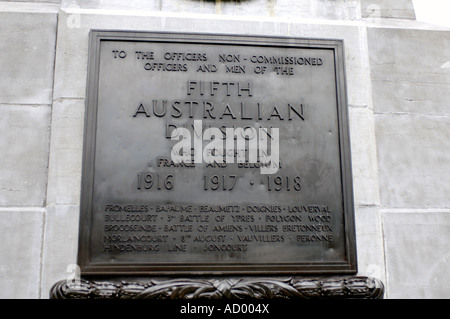 Zonnebeke legno poligono 5a divisione australiana Memorial Belgio Foto Stock