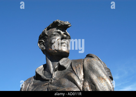 Sir Edmund Hillary statua Mount Cook Valle Nuova Zelanda scultura di Bryn Jones Duned Foto Stock