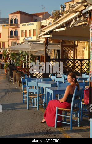 Creta dal porto esterno in Hania Foto Stock