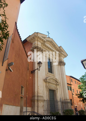 La piccola chiesa di S Egidio a Trastevere, ora museo di Roma in Trastevere, Roma, Lazio, Italia, UE Foto Stock