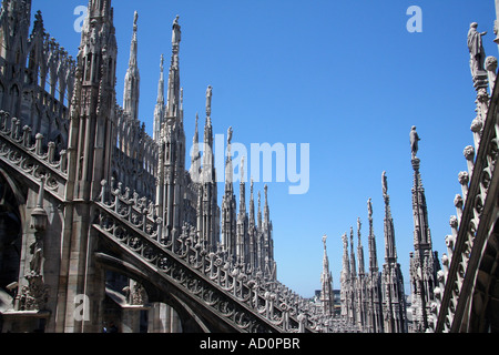 Il tetto del Duomo Milano Italia Foto Stock