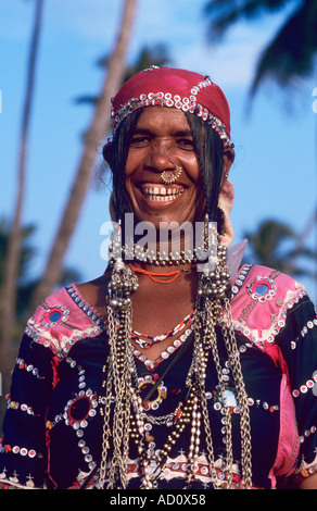 Signora Lambani Colva Beach Goa in India Foto Stock