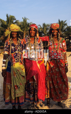 Lambani ladies Colva Beach Goa in India Foto Stock