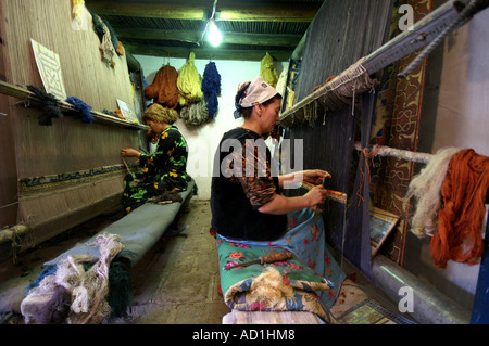 Khiva tessitori di tappeti Foto Stock