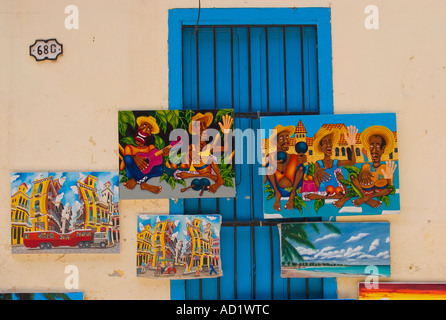 Dipinti in vendita l'Avana Cuba Foto Stock