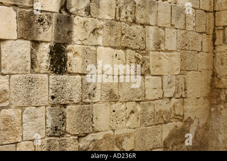 Antico rustico in pietra texture a parete Foto Stock