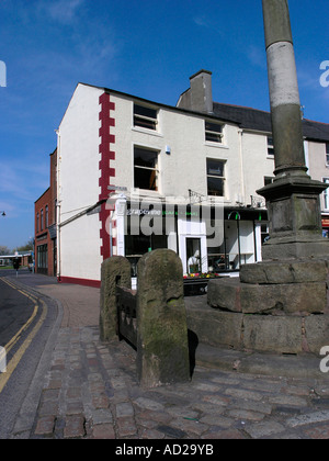 Le scorte in piazza del mercato Poulton le Fylde Foto Stock