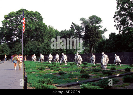 Memoriale dei Veterani di Guerra coreana, West Potomac Park, Washington, DC, Stati Uniti d'America Foto Stock