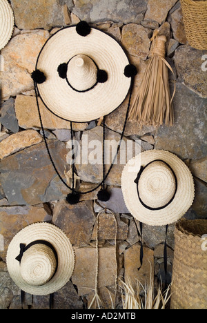 Dh Casa Santa Maria BETANCURIA FUERTEVENTURA Fuerteventuran cappello di paglia visualizzare vecchia capitale Casa Museo Artesania Foto Stock