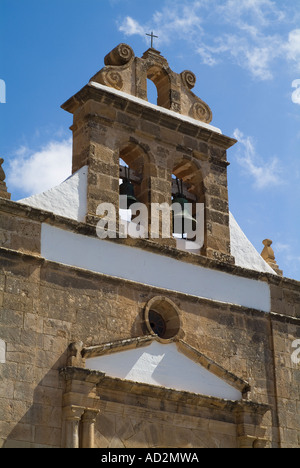 Dh VEGA RIO PALMA FUERTEVENTURA Fuerteventuran villaggio chiesa di Nuestra Senora de la Peña torre campanaria Foto Stock