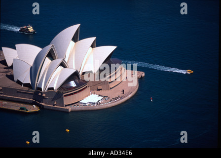 Sydney Opera House e il Sydney Harbour Australia antenna Foto Stock
