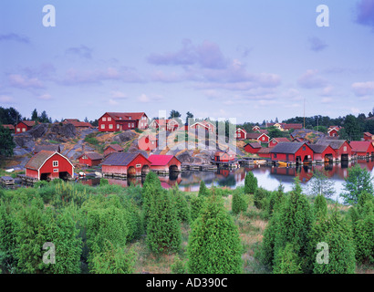 Villaggio di Harstena nell arcipelago Gryts Swedens sulla costa est nel Mar Baltico Foto Stock