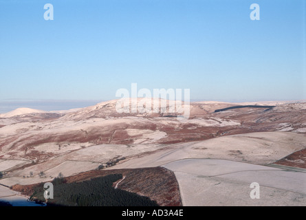 Snowy vista dalla collina del castello di colle arkleton langholm Dumfries and Galloway scotland Foto Stock