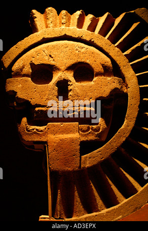 Complejo Muerte scultura da Teotihuacan, Messico. Museo Nazionale di Antropologia e il parco Chapultepec, Città del Messico. Foto Stock