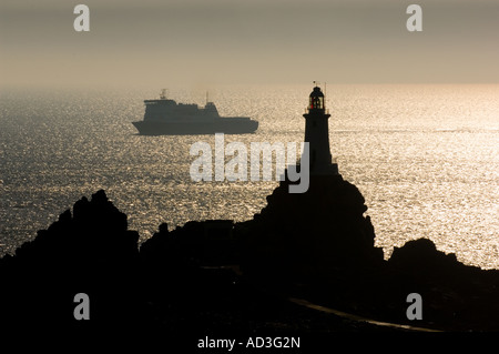 Corbiere lighthouse Jersey Foto Stock