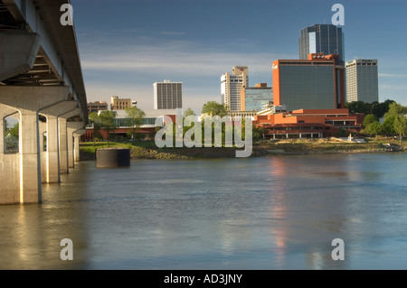 Skyline del centro di Little Rock Arkansas Foto Stock