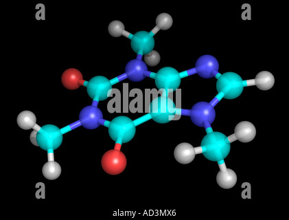 Molecola di caffeina Foto Stock