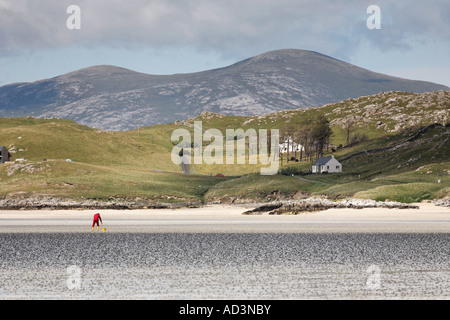 Il Cockle Picker Seilebost sulla spiaggia - Isle of Harris Foto Stock