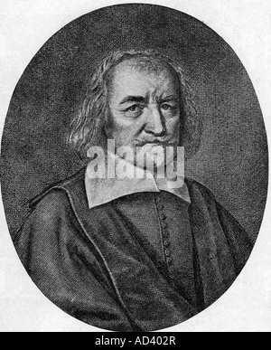 Hobbes, Thomas, 5.4.1588 - 4.12.1679, British filosofo, ritratto, incisione originale dopo incisione su rame da William Faithorne, secolo XIX, artista del diritto d'autore non deve essere cancellata Foto Stock