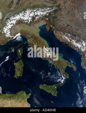 L'Italia, immagine satellitare Foto Stock