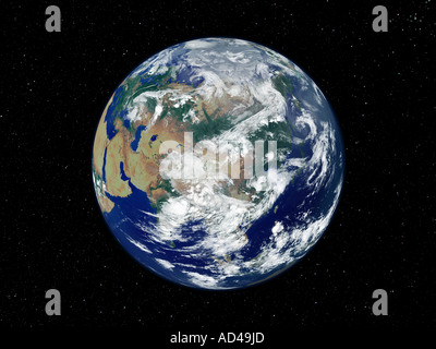 Illuminato completamente centrate sulla terra in Asia Foto Stock