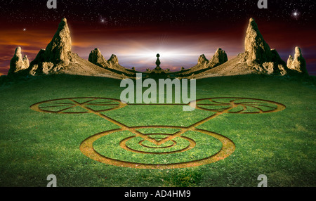 Stilizzata Crop Circle illustrazione Foto Stock