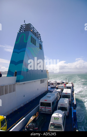 Inter-island ferry crossing cook stretto tra il nord e il sud dell'isola Nuova Zelanda fuori di Wellington Foto Stock