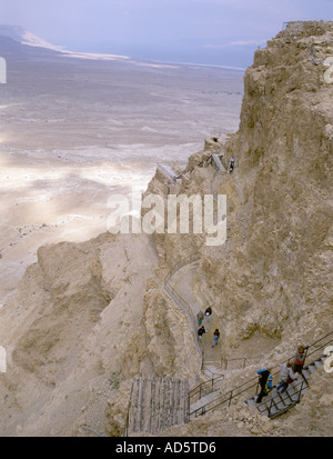 Vista da Masada verso il Mar Morto, Israele Foto Stock