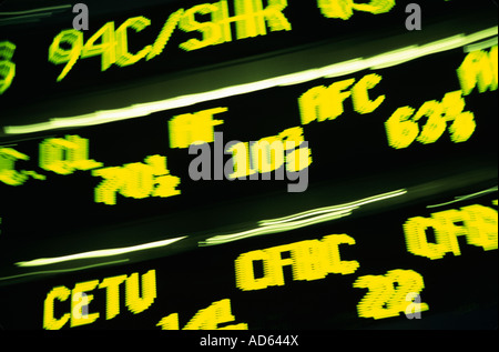 Quotazioni di borsa segno su Times Square Foto Stock