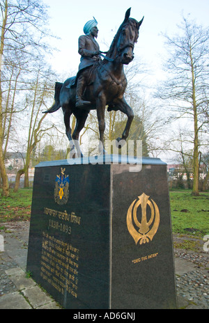 In Europa il REGNO UNITO Inghilterra Norfolk Thetford town sikh statua del principe Foto Stock