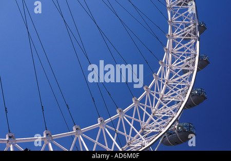 London Eye sezione curva, South Bank di Londra, Inghilterra, Gran Bretagna, Regno Unito Foto Stock