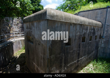 A nord di calcestruzzo Caponier Museo bunker di difesa costiera di Hong Kong Foto Stock