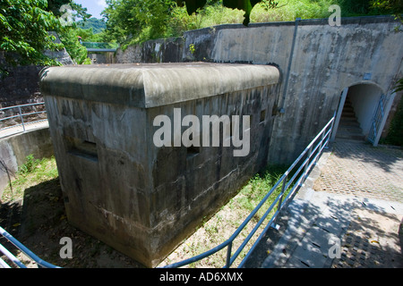 A nord di calcestruzzo Caponier Museo bunker di difesa costiera di Hong Kong Foto Stock