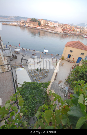 Creta Veduta del porto esterno in Hania Foto Stock