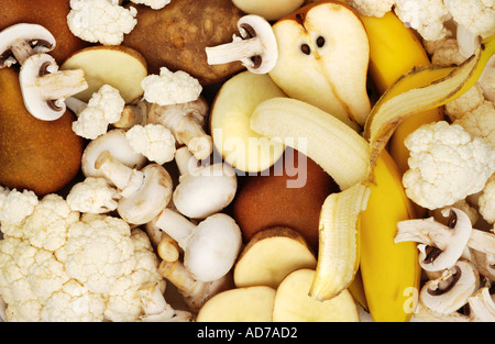 Bianco di frutta e verdura Foto Stock