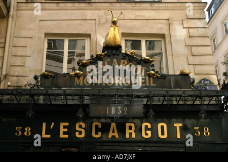 Il famoso L'Escargot Montorgueil Ristorante 38 rue Montorgueil Parigi, Francia Foto Stock