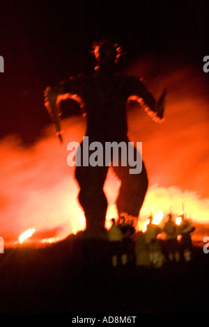 Il Wickerman Festival di musica per la masterizzazione di wickerman Dundrennan Kirkcudbright Galloway Scotland Regno Unito Foto Stock