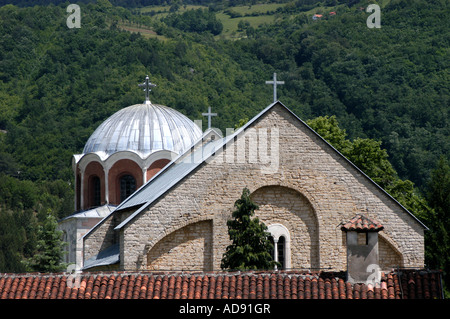 Le cupole della chiesa della Vergine (Bogorodicina crkva) nel Monastero di Studenica, Serbia Foto Stock