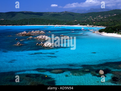 Isola di Corsica Spiaggia di Santa Giulia Foto Stock